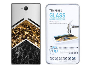 Sony Xperia Xa2 Etui Marmur Nadruk Case + Szkło 9h