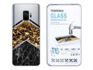 Sam Galaxy S9 Sm-g960 Etui Marmur Nadruk + Szkło