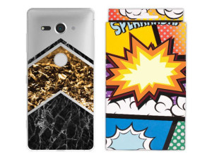 Sony Xperia Xz2 Compact Etui Marmur Nadruk + Folia