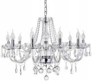Lampa Kryształowa Wisząca Żyrandol Glamour Szkło 8