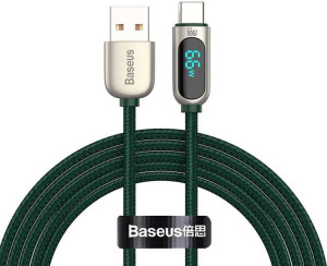 Kabel USB do USB-C Baseus Display, 66W, 2m (zielony)