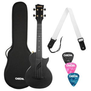 Cascha HH 2258E Carbon Fibre Ukulele Koncertowe BLK Set  z pick upem