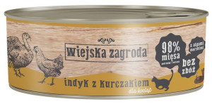 Wiejska Zagroda | Dla kociąt | Puszka 85g - Indyk z kurczakiem 85g