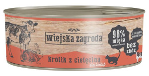 Wiejska Zagroda | Dla kociąt | Puszka 85g - Królik z cielęciną 85g