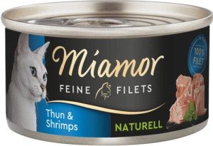 Miamor | Feine Filets Naturell | Puszka 80g - Tuńczyk z krewetkami 80g
