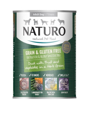 Naturo | Adult - Grain & Gluten Free | Puszka 390g - Kaczka 390g puszka