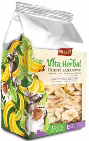 Vitapol | Vita Herbal  - Chipsy bananowe dla gryzoni i królika 150g