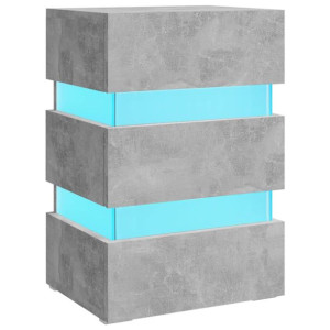 Szafka nocna z LED, szarość betonu, 45x35x67 cm, płyta wiórowa