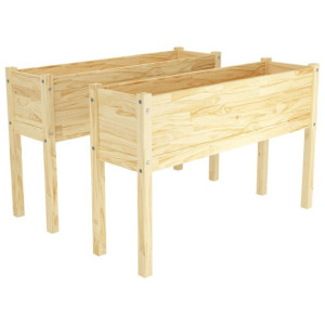 Skrzynie ogrodowe na kwiaty, 2 szt., 110x31x70 cm, sosnowe