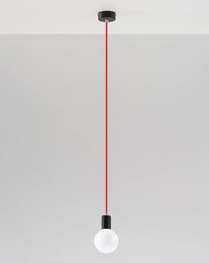 LAMPA wisząca SOL SL155 OPRAWKA kabel przewód zwis czarny czerwony