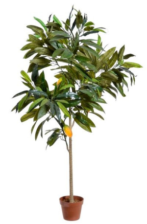 Sztuczne drzewko mango z owocami 140 cm kwiaty do biura fejka