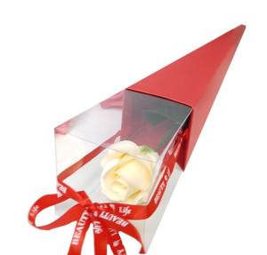 Flowerbox flower box kwiaty mydlane na prezent róża pojedyncza