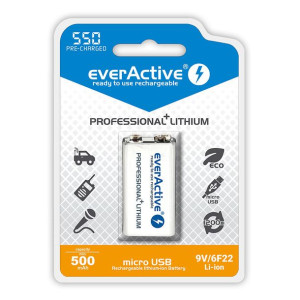 Everactive Akumulatorek 6f22/9v Li-ion 550 Mah Evhr22-550
