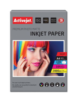 Papier fotograficzny matowy Activejet AP4-105M100 (A4  100 szt.)