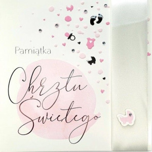 Na Chrzest Kartka dla Dziewczynki  LUX57