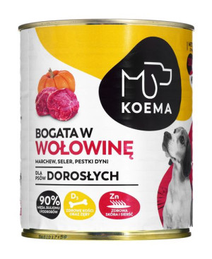 Koema Bogata w wołowinę mokra karma dla psa 800g