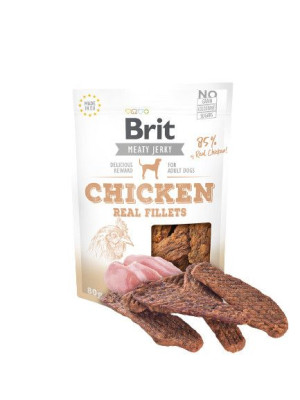 Brit Jerky Chicken Real Fillets - Kurczak - przysmak dla psa - 80g