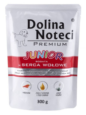 Karma Dolina Noteci Junior Doypack Serca Wołow 300g