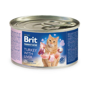 Brit Premium By Nature indyk z wątróbką kot 200g