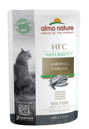 Almo Nature HFC Natural Plus Sardynki - mokra karma dla kota - 55 g