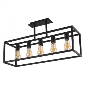 Lampa sufitowa loftowa Crate 5 punktowa czarna klatka 9047 - Nowodvorski