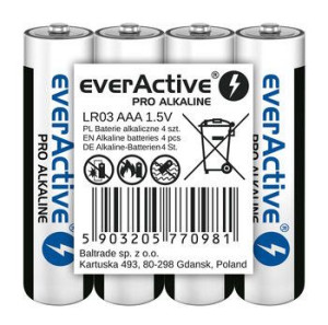 Everactive Baterie Alkaliczne Pro Alkaline R03, Aaa, Shrink 4szt , 1250 Mah