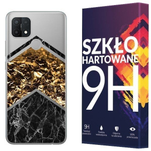 Etui Do Oppo A15 Nadruk Marmur Kreatui + Szkło 9h