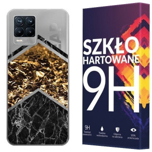 Etui Do Realme 8 Pro Pokrowiec Case Marmur + Szkło