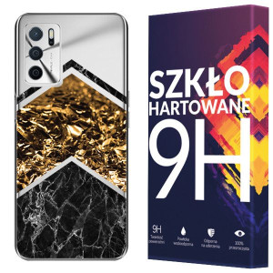 Etui Do Oppo A16 Nadruk Kreatui Marmur + Szkło 9h