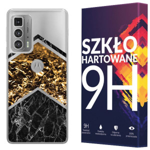 Etui Do Motorola Edge 20 Pro 5g Marmur + Szkło 9h