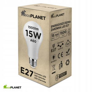 Żarówka LED E27 15W A60 Barwy 1500Lm