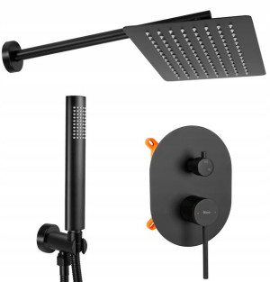 Zestaw Natryskowy Oval Black Podtynkowy + Box Rea