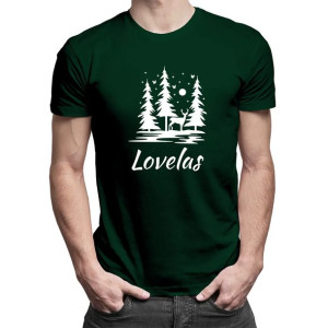 Lovelas - męska koszulka z nadrukiem z motywem lasu leśnik