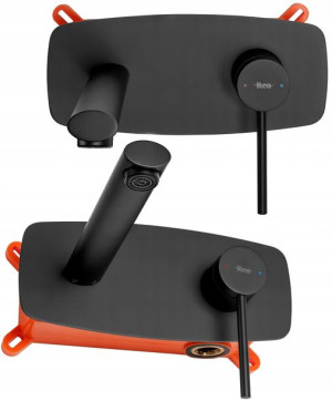 Bateria Umywalkowa Podtynkowa Oval Black Rea