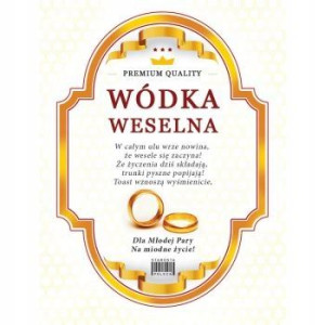 NAKLEJKI na wódkę weselną ETYKIETA miód
