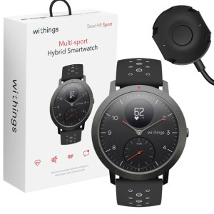 Withings Steel HR Sport - smartwatch (42mm czarny) + Folia ochronna 3MK GRA