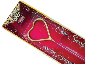 Złote Serce - Zimne Ognie - Serca Cake Sparkler