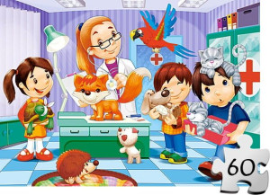 Puzzle CASTORLAND dla dzieci 60 el - Gabinet weterynarza