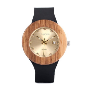 Damski zegarek drewniany Niwatch CRYSTAL - ZEBRAWOOD na pasku