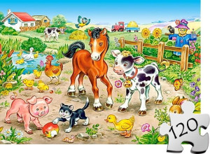 Puzzle CASTORLAND dla dzieci 120 el - Na farmie