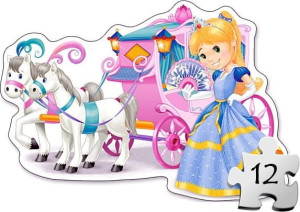 MAXI Puzzle CASTORLAND dla dzieci 12 el - Karoca księżniczki