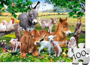 Puzzle CASTORLAND dla dzieci 100 el - Na farmie