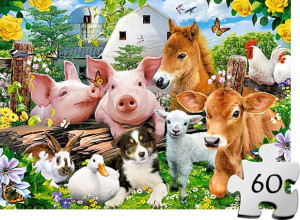 Puzzle CASTORLAND dla dzieci 60 el - Przyjaciele na farmie