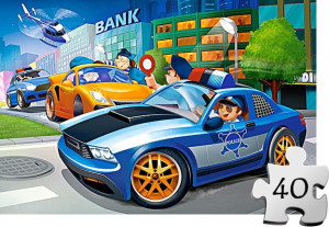 MAXI Puzzle CASTORLAND dla dzieci 40 el - Pościg policyjny
