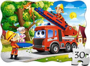 Puzzle CASTORLAND dla dzieci 30 el - Strażacy na akcji ratunkowej