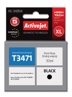 Tusz Activejet AE-34BNX (zamiennik Epson 34XL T3471  Supreme  30 ml  czarny