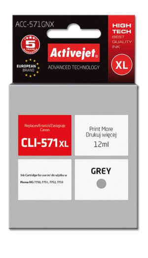 Tusz Activejet ACC-571GNX (zamiennik Canon CLI-571G XL  Supreme  12 ml  sza