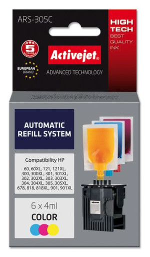 System uzupełnień Activejet ARS-305Col (zamiennik HP301, HP302, HP303, HP30