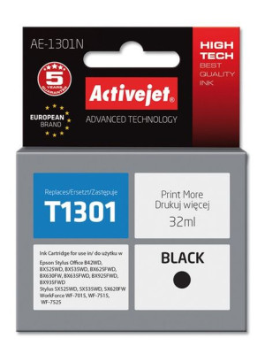 Tusz Activejet AE-1301N (zamiennik Epson T1301  Supreme  32 ml  czarny)