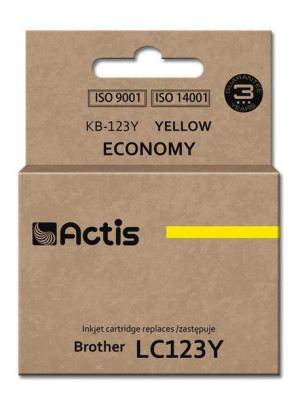 Tusz ACTIS KB-123Y (zamiennik Brother LC123Y/LC121Y  Standard  10 ml  żółty